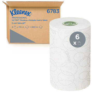 ESSUIE-MAINS ROULEAU KLEENEX® ULTRA SLIMROLL BLANC 110M 2 PLIS ECOLABEL X6