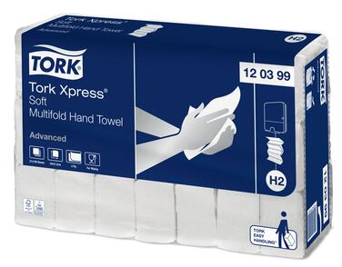 ESSUIE-MAINS PLIÉS EN M TORK® ADVANCED H2 BLANC 34X21.2CM 136 FORMATS 2 PLIS ECOLABEL X21