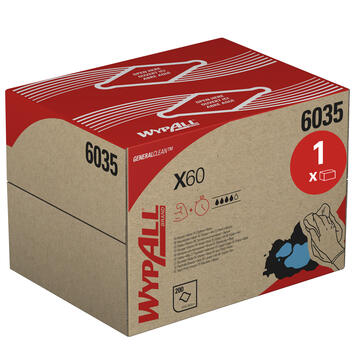 LAVETTE NON TISSEE USAGE COURT WYPALL X60 BOITE DISTRIBUTRICE BLANC 31X42CM X200