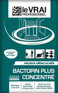 NETTOYANT DESINFECTANT CONCENTRE SOLS BACTOPIN PLUS 250X20ML