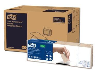 SERVIETTE POUR DISTRIBUTEUR 21.3X16.5CM TORK® XPRESSNAP® N4 1 PLI NATUREL X8000