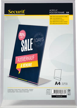 PORTE-AFFICHE EN ACRYLIQUE DE TABLE FORMAT A4
