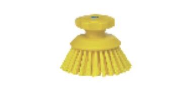 BROSSE ALIMENTAIRE RONDE SOLEIL DIAM 11CM FIBRE DURE JAUNE