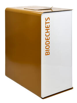 POUBELLE DE TRI CUBATRI 40L BIODECHETS BLANC / MARRON
