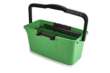 SEAU 12L RECTANGULAIRE VERT AVEC COMPARTIMENT PORTE OUTILS