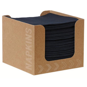DISTRIBUTEUR EN CARTON AVEC SERVIETTE 20X20 BIO-DUNISOFT® NOIR X1200