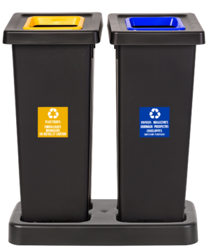 STATION DE TRI FIT 2X50L GRIS ANTHRACITE / JAUNE / BLEU