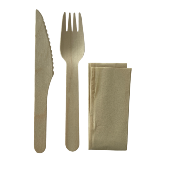 KIT COUVERTS BOIS CIRÉ 3 EN 1 X500