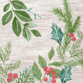 SERVIETTE 33X33CM OUATE 3 PLIS WINTER GREENE X500
