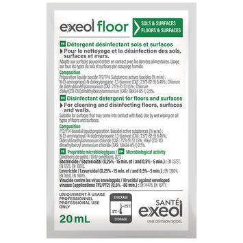 DETERGENT DESINFECTANT CONCENTRE SOLS ET SURFACES EXEOL FLOOR 250X20ML