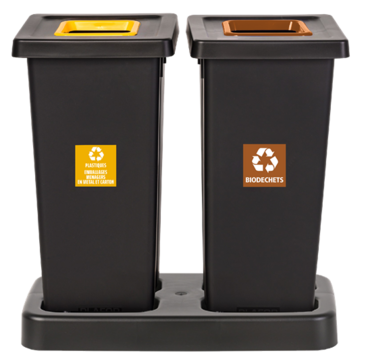 STATION DE TRI FIT 2X70L GRIS ANTHRACITE / JAUNE / MARRON
