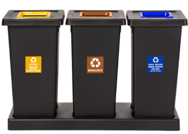STATION DE TRI FIT 3X70L GRIS ANTHRACITE / JAUNE / MARRON / BLEU