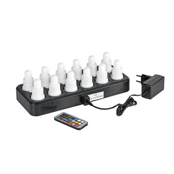 KIT 12 LED RECHARGEABLE MULTICOLORE CHARGEUR TELECOMMANDE