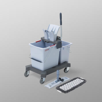 KIT DE LAVAGE AVEC CHARIOT ULTRASPEED PRO DOUBLE SEAUX 15L/25L FRANGE ET SUPPORT