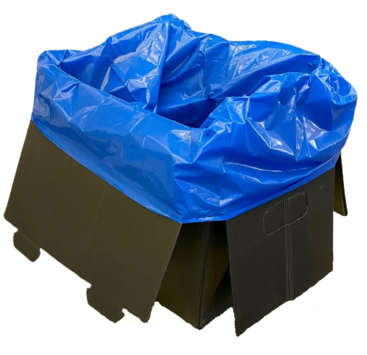CARTON DECHETS AV SAC 25L BLEU PLASTIQUE ALVEOLE  PLASTISAFE