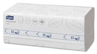 ESSUIE-MAINS COMPRESSÉS PLIÉS EN M TORK XPRESS® H2 ADVANCED BLANC 32X21.2CM 200 FORMATS 2 PLIS ECOLABEL X12