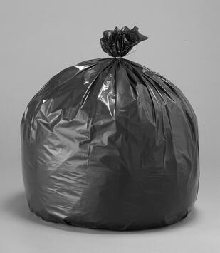 SAC POUBELLE 130L BASSE DENSITE RECYCLE DECHETS MOYENS NOIR X100