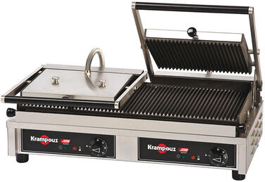 KRAMPOUZ GRILL FONTE RAINURÉE AMOVIBLE DOUBLE 3,76 KW
