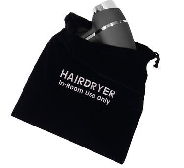 SAC EN VELOURS NOIR POUR SÈCHE-CHEVEUX