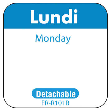 ETIQUETTE 2,5X2,5CM LUNDI BLEU RLX/1000