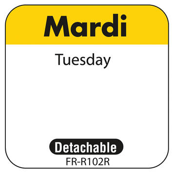 ETIQUETTE 2,5X2,5CM MARDI JAUNE RLX/1000