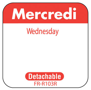 ETIQUETTE 2,5X2,5CM MERCREDI ROUGE RLX/1000