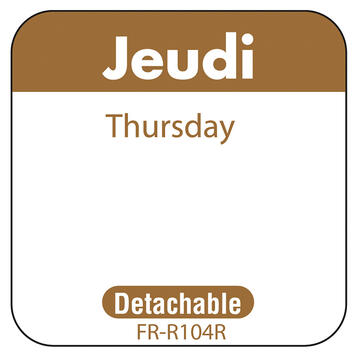 ETIQUETTE 2,5X2,5CM JEUDI MARRON RLX/1000