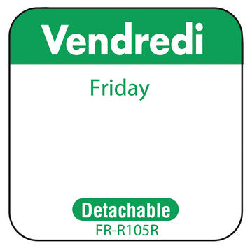 ETIQUETTE 2,5X2,5CM VENDREDI VERT RLX/1000
