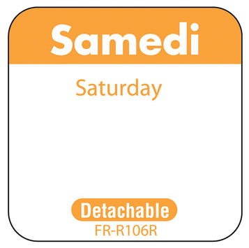 ETIQUETTE 2,5X2,5CM SAMEDI ORANGE RLX/1000
