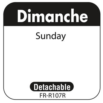 ETIQUETTE 2,5X2,5CM DIMANCHE NOIR RLX/1000
