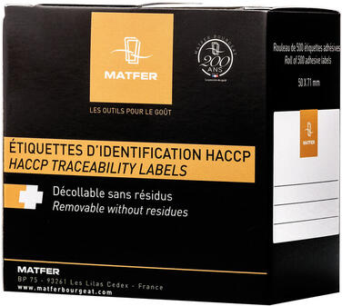ÉTIQUETTES HYDROSOLUBLES 7,1X5,1 CM X250