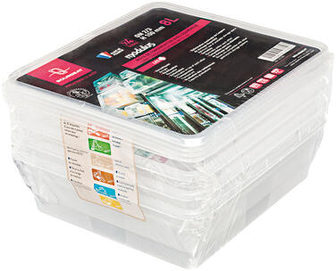 BACS MODULUS POLYPROPYLÈNE GN 2/3 AVEC COUVERCLES 12 X4