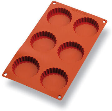 GASTROFLEX PLAQUE GN 1/3 325X176 6 TARTELETTES CANNELÉES 7.5CM