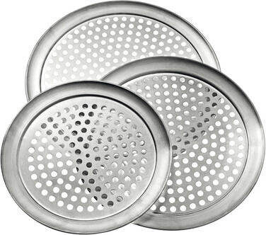 PLATEAU ROND À PIZZA PERFORÉ 9MM ALUMINIUM DIAMÈTRE 28 CM