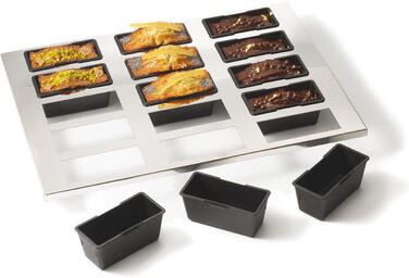 EXOGLASS PLAQUE INOX 400X300 DE 15 CAKES 9X4X4 CM