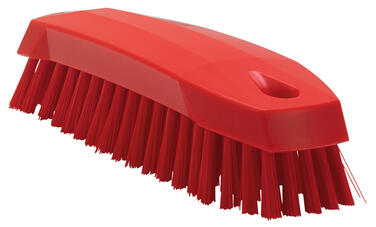 BROSSE PAPILLON A MAIN ALIMENTAIRE 16CM FIBRE MEDIUM ROUGE