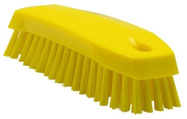 BROSSE PAPILLON A MAIN ALIMENTAIRE 16CM FIBRE MEDIUM JAUNE