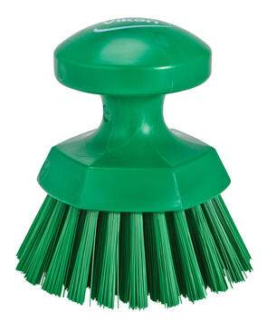 BROSSE ALIMENTAIRE RONDE SOLEIL DIAM 11CM FIBRE DURE VERT