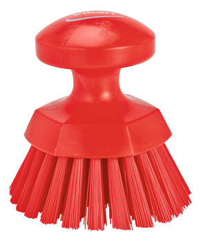 BROSSE ALIMENTAIRE RONDE SOLEIL DIAM 11CM FIBRE DURE ROUGE