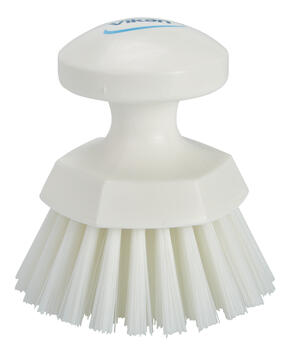BROSSE ALIMENTAIRE RONDE SOLEIL DIAM 11CM FIBRE DURE BLANC