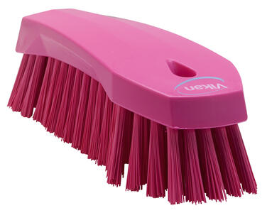 BROSSE A MAIN ALIMENTAIRE 20CM FIBRE DURE ROSE