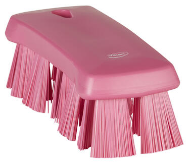 BROSSE A MAIN FIBRE DURE 17CM ROSE