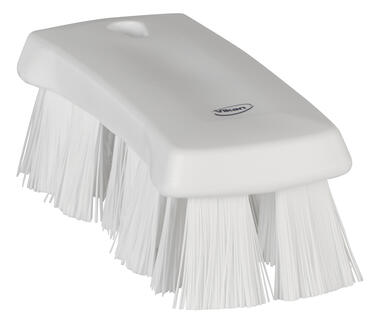 BROSSE A MAIN FIBRE DURE 17CM BLANC