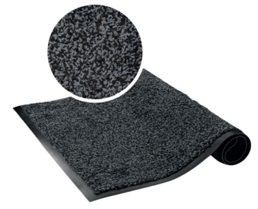 TAPIS MICROFIBRE TECHLINE 90X150CM NOIR / GRIS