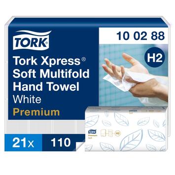 ESSUIE-MAINS PLIÉS EN M TORK® PREMIUM H2 BLANC 34X21.2CM 110 FORMATS 2 PLIS ECOLABEL X21