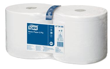 BOBINE DEVIDAGE CENTRAL TORK W1/W2 BLANC 1000 FORMATS 2 PLIS 21X33,5CM ECOLABEL X2