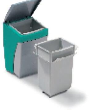 POUBELLE MURALE WALLY 20L OUVERTURE AU GENOU GRIS