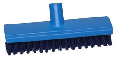 FROTTOIR ALIMENTAIRE 26CM DOUILLE INCLINEE FIBRE DURE BLEU