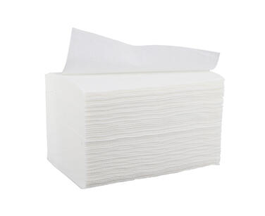 SERVIETTE 21,5X16CM OUATE TECHLINE 2 PLIS PLIAGE DÉCALÉ BLANC X4000
