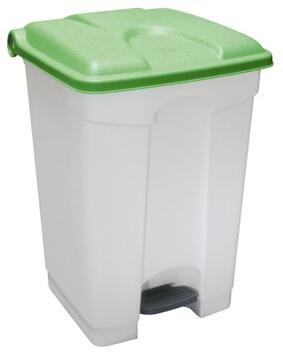 POUBELLE A PEDALE TECHLINE 45L 2 ROUES BLANC / VERT